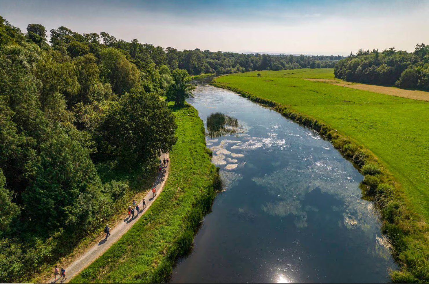 Cahir-Co.-Tipperary overhead shot of walking tour on the River Suir Co. Waterford Ireland
